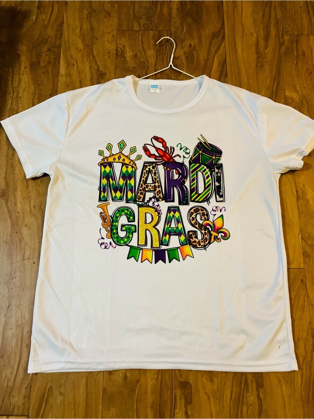 Mardi Gras Beads Factory- White Graphic T-Shirt Plus Size 3X